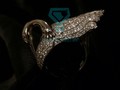 Женское золотое кольцо аист с бриллиантами на заказ